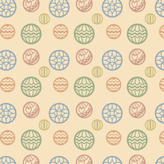 Seamless vector pattern with Christmas balls in flat style