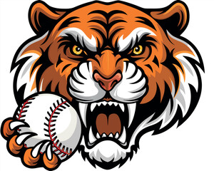 Stock Vector Art of Wild tiger Heads for Logos and Tattoos: Tiger and Lion Face Illustrations