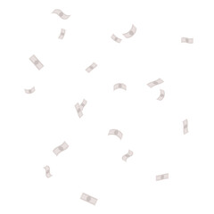 Falling money bills on white background illustration