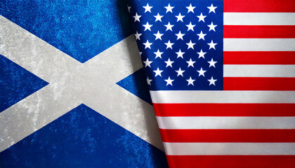 アメリカの国旗とスコットランドの国旗(USA Flag & Scotland flag.)
