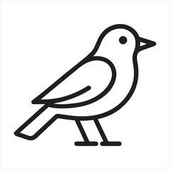 Bird side profile outline icon vector