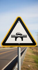Bridge ahead warning sign road safety traffic rules caution driving awareness infrastructure alert