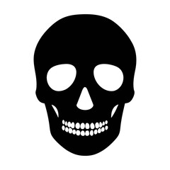 Black skull vector graphic halloween death skeleton danger pirate symbol illustration scary spooky design