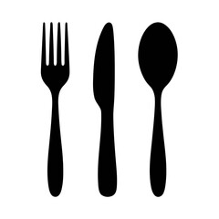 Fork knife and spoon vector illustration for restaurant cutlery kitchenware food design concept