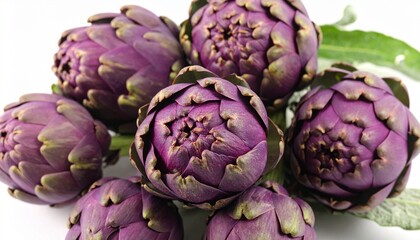 Fototapeta premium Purple artichokes. Isolated on white background
