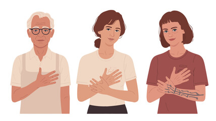 Women in Various Poses Vector Illustration