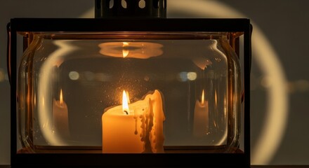 Cozy candlelit lantern for warm ambiance in home decor and relaxation settings