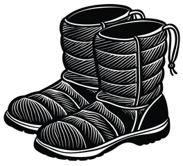 Classic down-filled winter boots with a lightweight design. This pair of warm outdoor footwear is perfect for snowy days, ensuring both comfort and protection