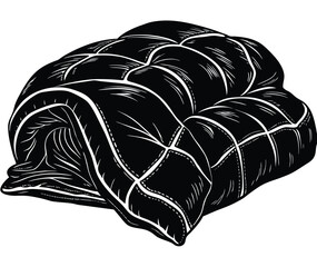 two pillows on a white bed