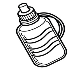 Vector illustration of a healthy transparent glass bottle of olive oil and a blue plastic bottle of liquid water isolated on white