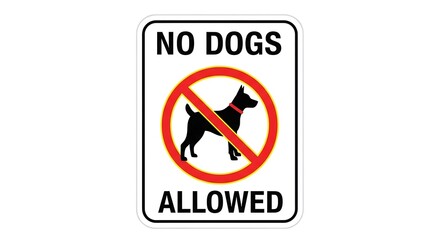 No dogs allowed sign vector illustration for pet restriction area and public places notice board