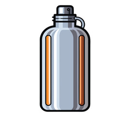vector illustration of a bottle of perfume and water
