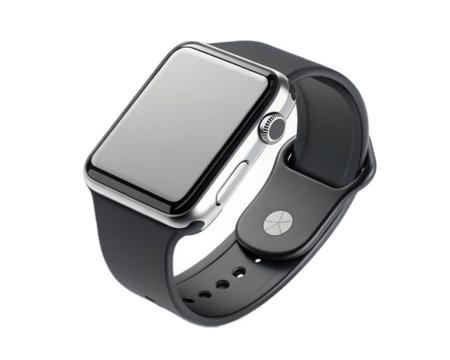 Modern smartwatch with blank display realistic technology gadget accessory isolated on transparent background