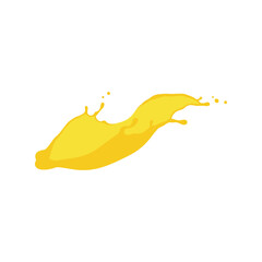 Vibrant yellow paint splash dynamic liquid motion abstract fluid energy burst isolated vector