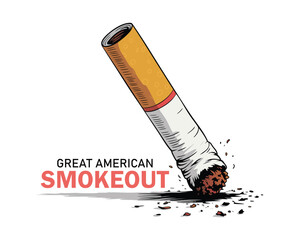 vector graphic of great American Smokeout good for great American smokeout celebration. flat design. flyer design. flat illustration.
