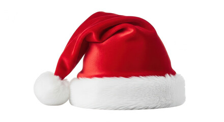 Santa hat isolated on transparent background, a classic symbol of christmas spirit