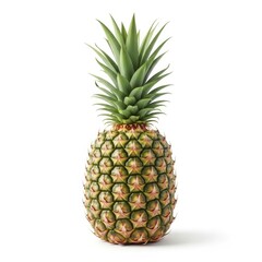 Fototapeta premium Fresh ripe pineapple tropical fruit with green leaves isolated on