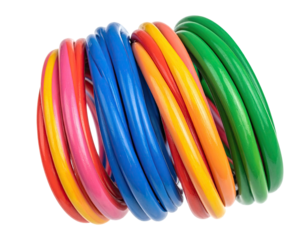 A vibrant composition of colorful, intertwined, and glossy loops, showcasing a rainbow spectrum