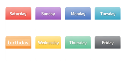 Colorful Weekday and Event Labels Set – Gradient Buttons for Calendar or Planner Design