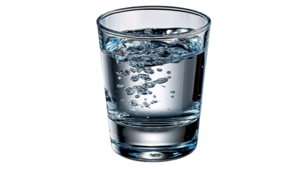 Refreshing Glass of Water: A clear glass filled with pure, sparkling water, reflecting light and offering a glimpse of hydration and refreshment.