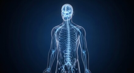 Medical Illustration of Human Nervous System A Detailed Anatomical Representation
