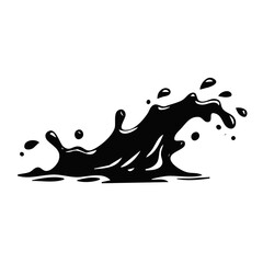 Abstract Black Liquid Splash Graphic Element Vector Illustration