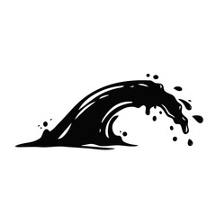 Black Water Splash Silhouette Vector Illustration