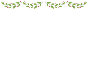 Christmas card frame with watercolor winter spruce branches, leaves. Frame for design. Botanical holiday border, invitation template.