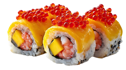 Sushi Delight: A close-up shot of a tantalizing sushi roll, featuring a vibrant blend of fresh ingredients, promising a burst of flavor with every bite.