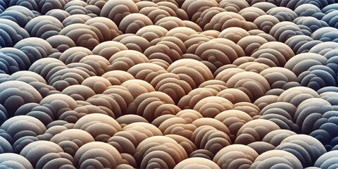 An abstract textured background showcasing a pattern of cloud-like sand dunes arranged together in an artistic and unique display.
