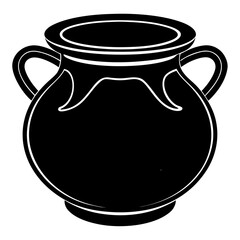 Silhouette of Pot on white background