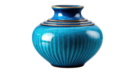 Ceramic Vase with Artistic Texture: A stunning ceramic vase of unique design, showcasing a vibrant blue glaze and captivating textured surface, creating a visual treat that combines form and function.