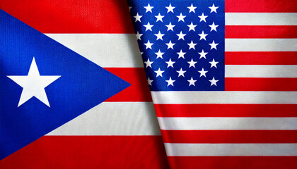 アメリカの国旗とプエルトリコの国旗(USA Flag & Puerto Rico flag.)
