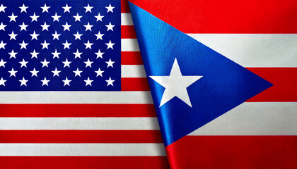 アメリカの国旗とプエルトリコの国旗(USA Flag & Puerto Rico flag.)
