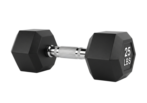 Rubber Hex Dumbbell for Fitness and Gym Workout Transparent White Background