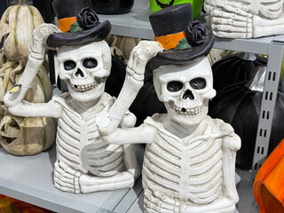 Scary Skeleton Decorations for Halloween Display in Store