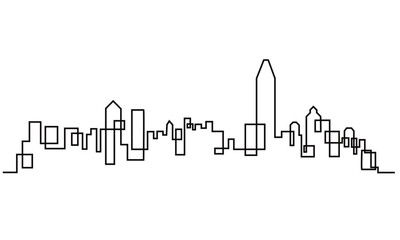 silhouette of a High rise building of line art, CAD art
