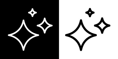 A shining star icon. Sparkles emoji. An emoji representing glitter, radiance, or sparkle. A symbol of magic or sparkle, New Year's or Christmas. A pictogram of sparkle, celebration, or purity. Raster 