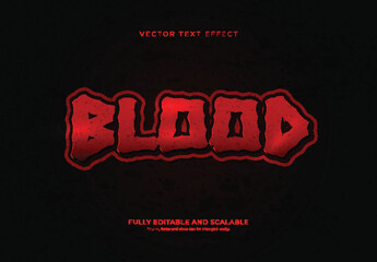 Black and Red Bloody Horror Halloween Editable Vector Text Effect