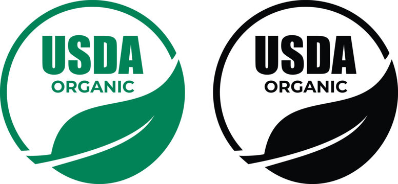 USDA Organic Label in Green and Black | Eco-Friendly Certification for Food Products and Sustainable Agriculture Branding