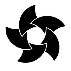 Minimalist black abstract flower vector design element for logo design and decoration, floral graphic resource, icon, clip art vacter Vacter