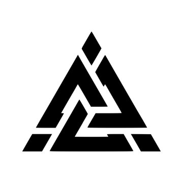 Minimalist valknut symbol vector illustration, norse mythology symbol, valknut knot, viking symbol, odin symbol graphic design vacter Vacter