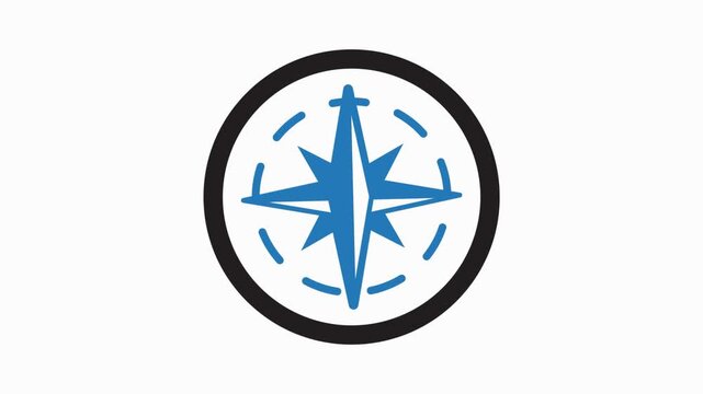 compass icon animation simple flat