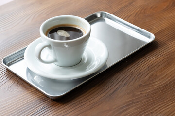 Close-Up of Americano Coffee in a Large White Mug
