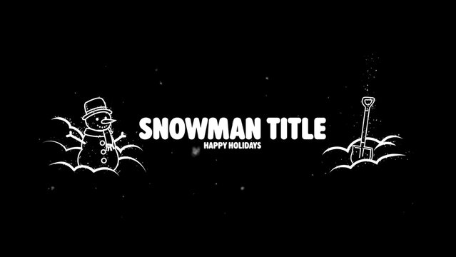 Holiday Festive Glitter Snowman Title