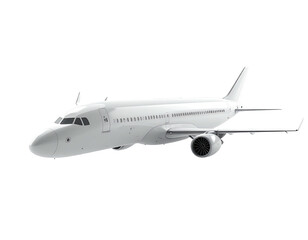 Obraz premium A side view of a white passenger aircraft with a sleek design, ideal for flights and transport