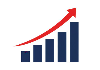 This illustration depicts a bar graph with an arrow pointing upwards, symbolizing growth and success in business, finance, and investment strategies for the future.