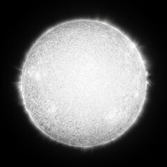 Bright Glowing Sphere in Dark Space Background