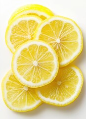 Fresh lemon slices showing juicy citrus fruit