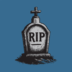 Creepy Cemetery Tombstone RIP Gave